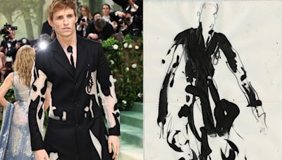 Steve O Smith Dresses Eddie Redmayne in Cy Twombly-inspired Emsemble at Met Gala