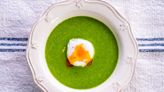 Watercress soup with poached eggs recipe