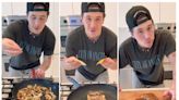 Brooklyn Beckham mocked for latest cooking video which he filmed with huge hole in his trousers