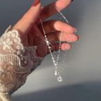 925純銀單鑽項鍊女 設計感百搭氣質鎖骨鏈 小眾精緻輕奢項鍊 配飾