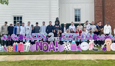 Entire Blue Jackets roster shows up to celebrate Noa Gaudreau's 2nd birthday