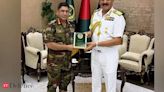 Indian Navy Chief Admiral Dinesh K Tripathi meets Bangladesh Army Chief in Dhaka