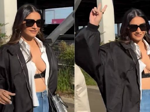 Sonam Kapoor is Taylor Swift concert-ready as she styles her oversized silhouettes with a bralette