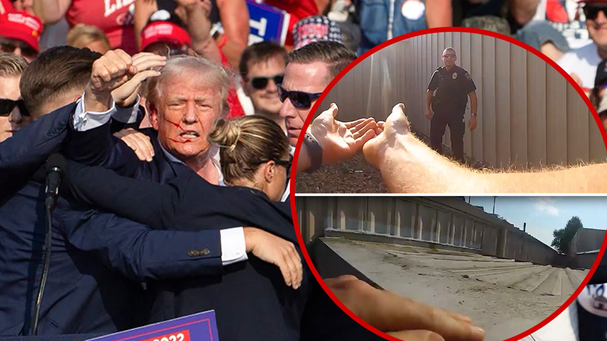 Trump Assassination Attempt Body Cam Shows Cop Hoisted Onto Roof Before Shooting