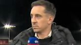 Sky Sports presenter looks alarmed as Neville gives death stare live on TV