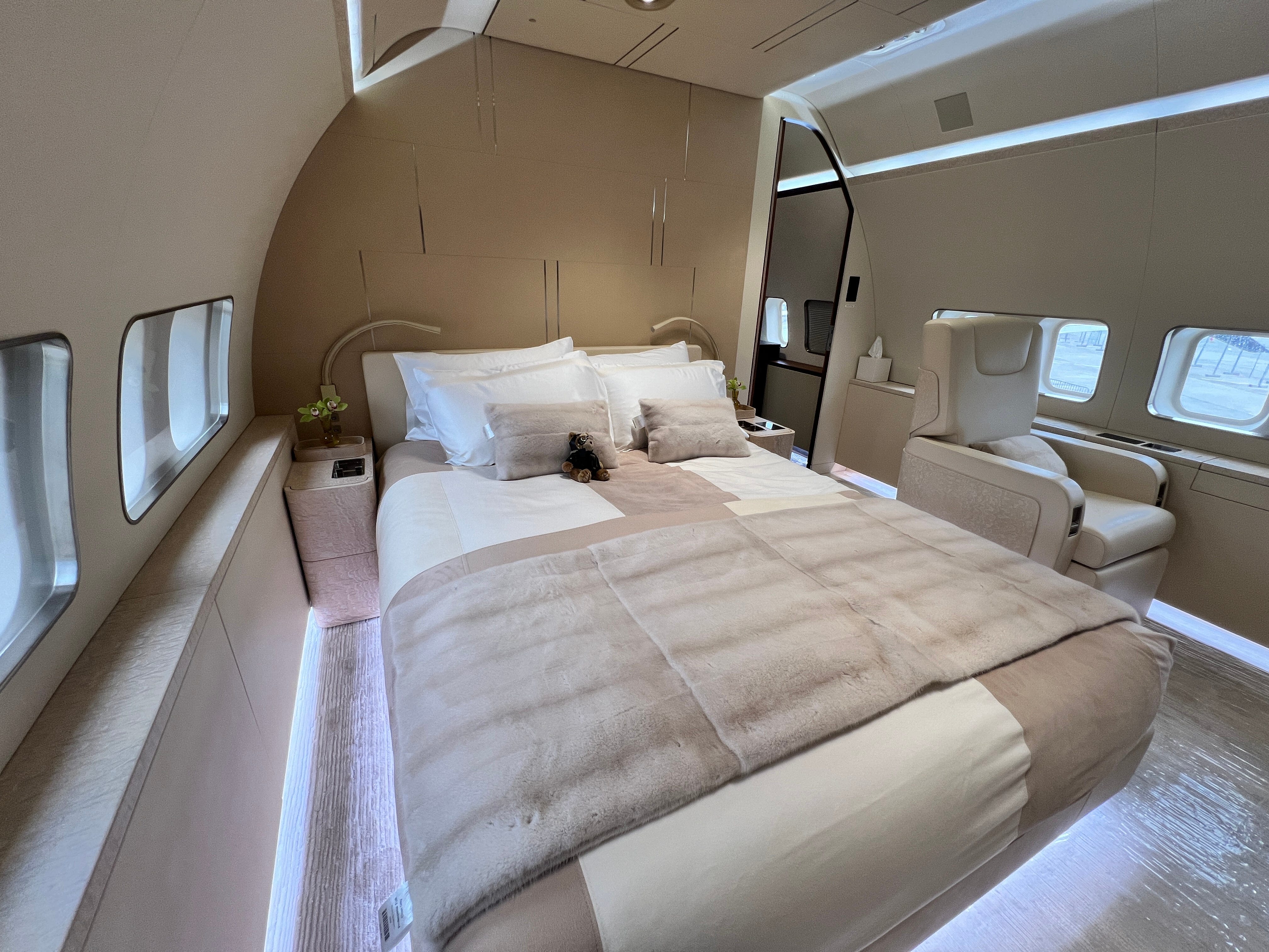 See inside the first private-jet version of the Boeing 737 Max. The extravagant plane is worth over $100 million and has a bar, two bedrooms, and huge showers.