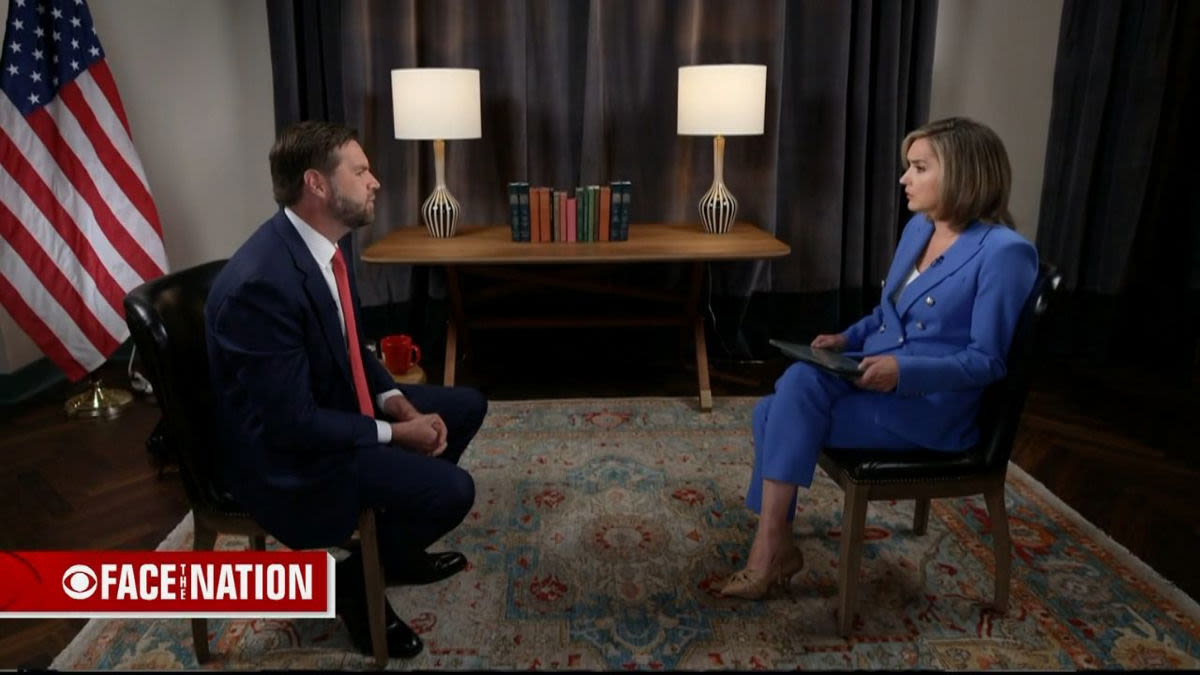 Face the Nation moderator Margaret Brennan sits down with GOP vice presidential candidate J.D. Vance for an exclusive interview - KYMA