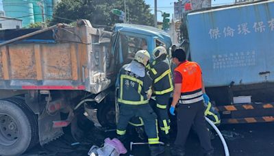 北市洲美快速道路嚴重車禍！垃圾車擠進聯結車 駕駛昏迷送醫