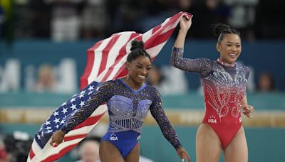 Simone Biles edges Brazil's Rebeca Andrade for her second Olympic all-around gymnastics title