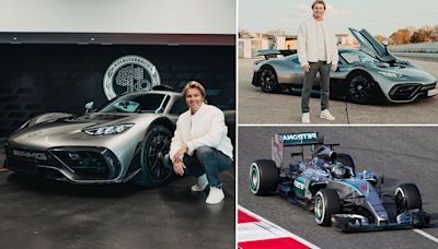 Nico Rosberg picks up the keys to his new £2.5m AMG One F1 hypercar