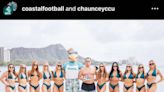 Shirtless Tim Beck poses with CCU students in bikinis on Hawaii beach. Why was it deleted?