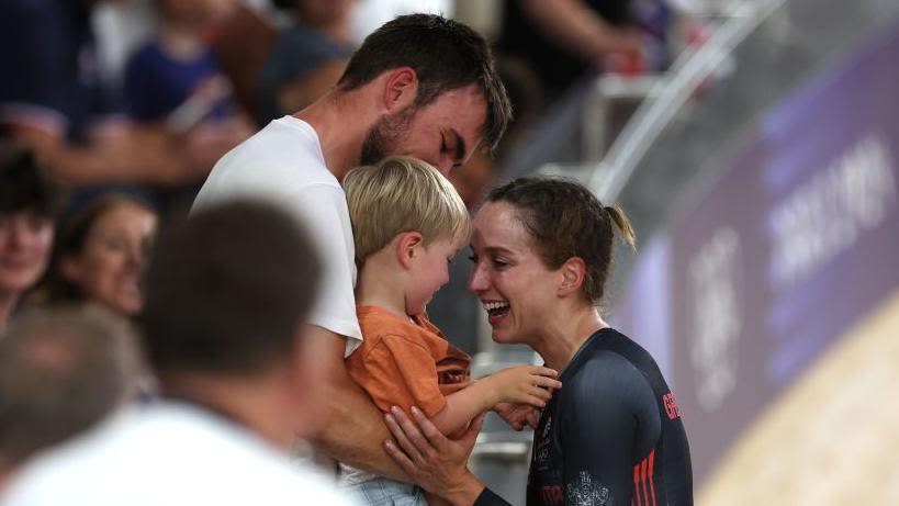 Mum Barker completes Olympic medal set in front of son