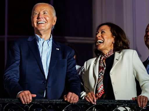 Kamala Harris slips up almost calling Biden ‘vice president’ as they put on united front at July 4 event