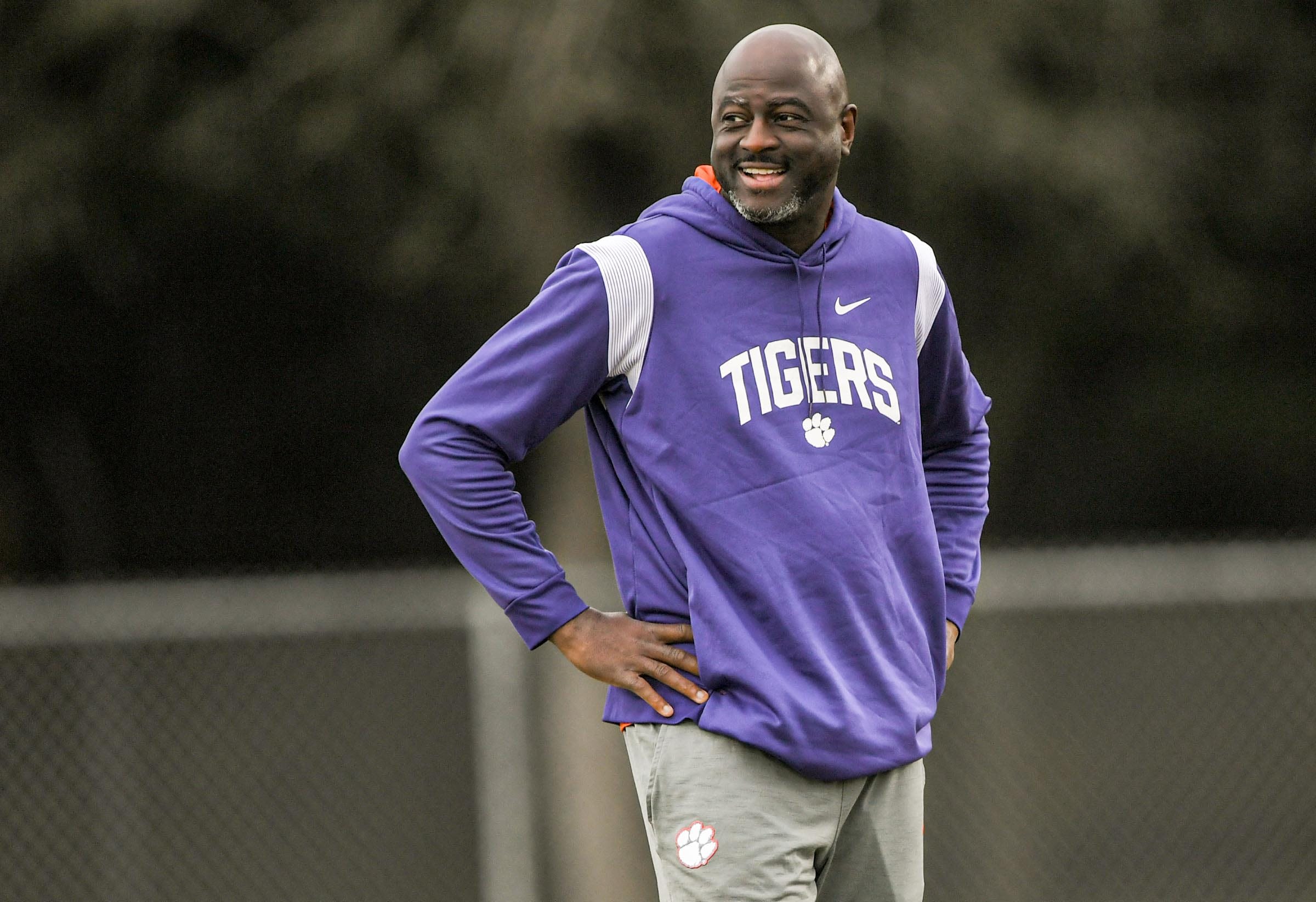 Clemson defensive ends coach Chris Rumph on considering the transfer portal