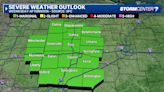 Chance for severe storms today; Drier, cooler late this week