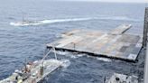 Images show US military building floating pier for Gaza aid