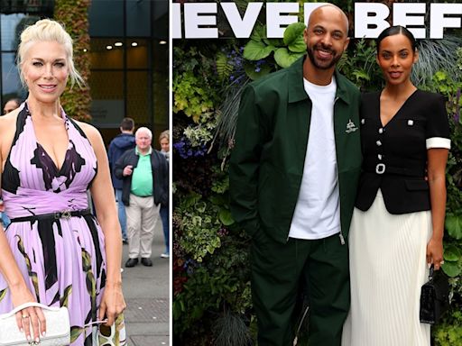Hannah Waddingham and Rochelle Humes bring the glamour as they join stars for Day 3 of Wimbledon