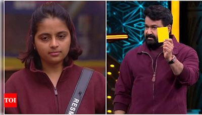 Bigg Boss Malayalam 6: Resmin Bai receives yellow card for manhandling Jasmin, Mohanlal issues strong warning - Times of India