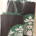 Starbucks 星巴克 -厚實帆布袋(大款) 厚帆 隨行杯環保手提袋便當袋 - 黑色