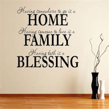 Home Family Blessings Quote Wall Sticker / Decal - World of Wall Stickers