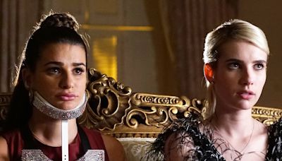 Pregnant Lea Michele Reunites With Scream Queens Costar Emma Roberts