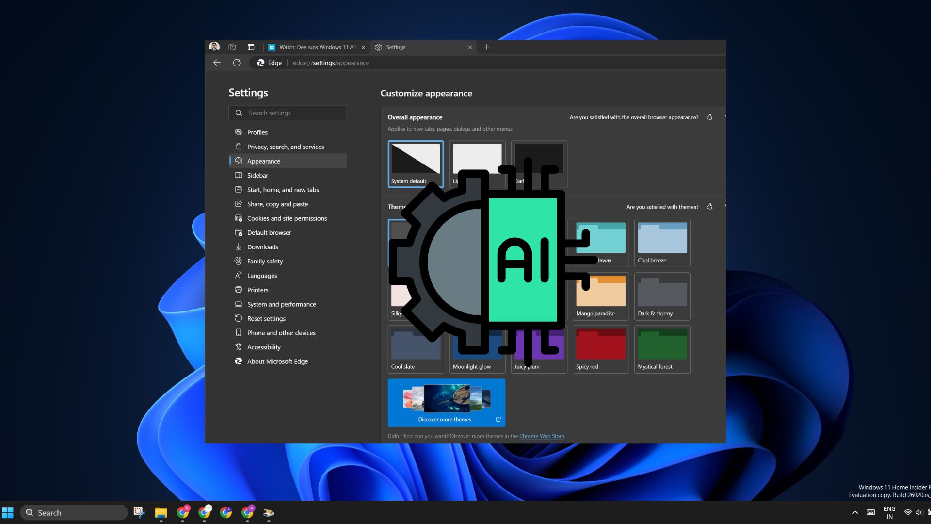 Microsoft Edge is getting a built-in AI theme creator on Windows 11, Windows 10