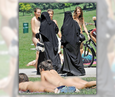 Real Photo Shows Naked Women Walking Past Women in Burqas?