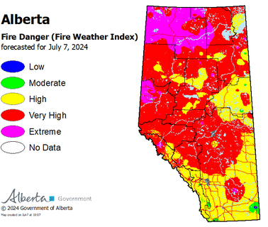 Extreme temperatures across Alberta produce smoke, fire and heat warnings