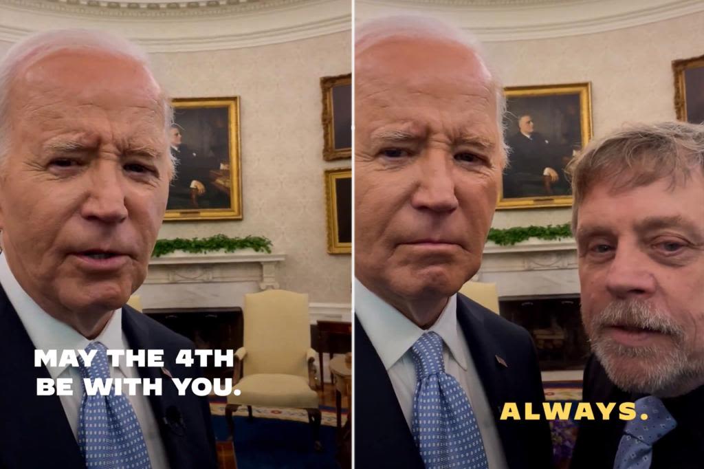 Biden teams up with ‘Star Wars’ actor Mark Hamill for cringey ‘May the 4th be with you’ video, gets ripped online