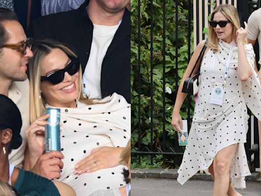 Pregnant Margot Robbie Flatters Baby Bump in Alaïa Stretch Midi Dress at Wimbledon 2024 With Husband Tom Ackerley