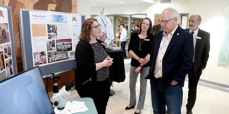 Walz praises Institute expansion project during Thursday visit