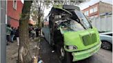 Camión de transporte público choca contra árbol en Álvaro Obregón