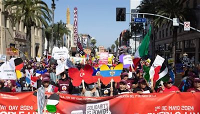 Thousands take part in Los Angeles marches and rallies to mark May Day