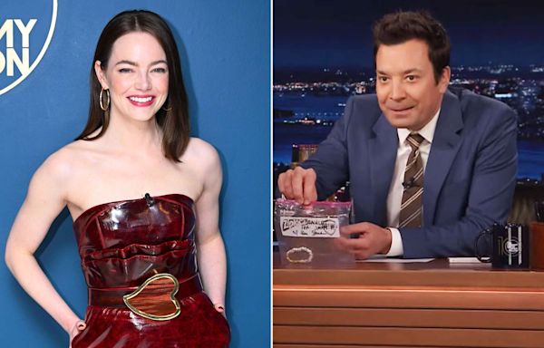 Jimmy Fallon Shows Off Friendship Bracelet Emma Stone Made for Him — with a Hilarious Message on It!