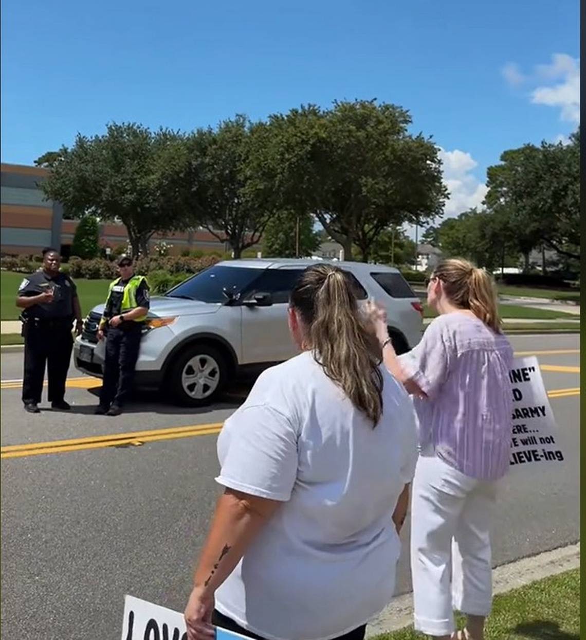 Mica Miller protesters at Myrtle Beach, SC church sprayed by sprinklers, claim assault