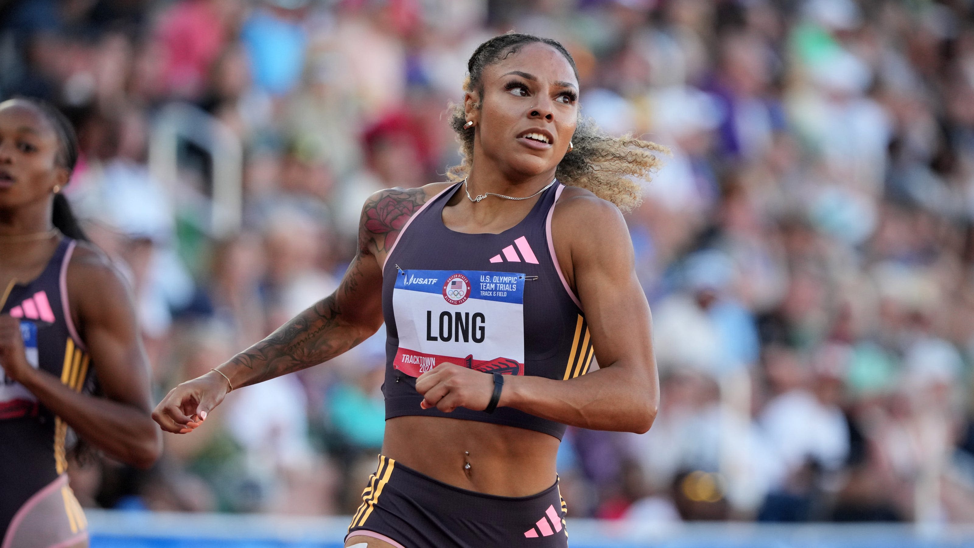 McKenzie Long says her mom 'is smiling cheek to cheek' after making the Olympics in 200M