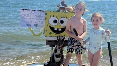 Colchester resident deploys Spongebob-themed raft for public to enjoy