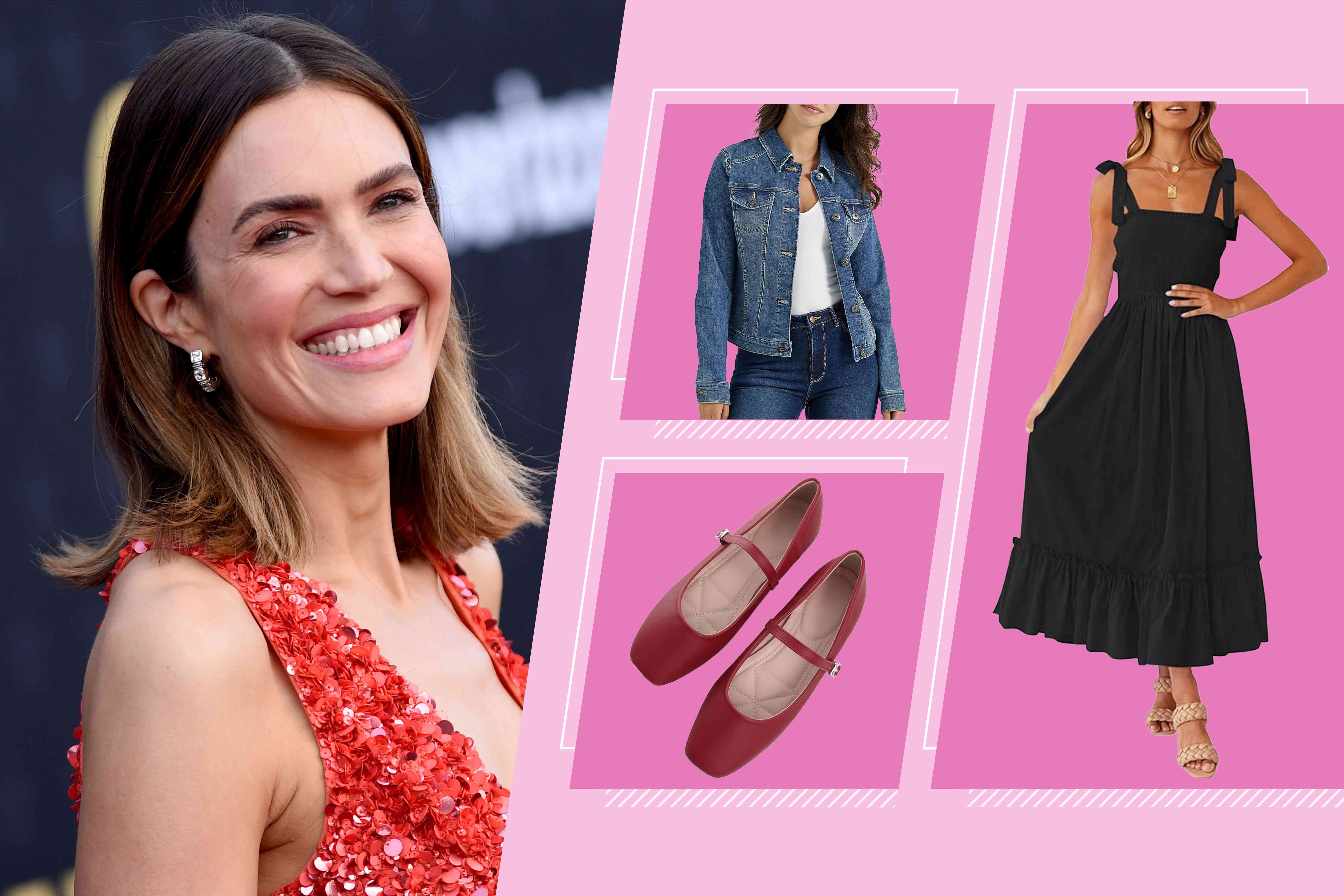 Mandy Moore’s Denim Jacket and Comfy Shoes Were Ideal for Dancing Around with Her Former Costars