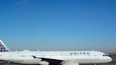 A United Airlines Airbus jet had to turn around after a piece of its engine lining fell off during takeoff