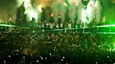 Elated Sporting fans celebrate club winning Portuguese title