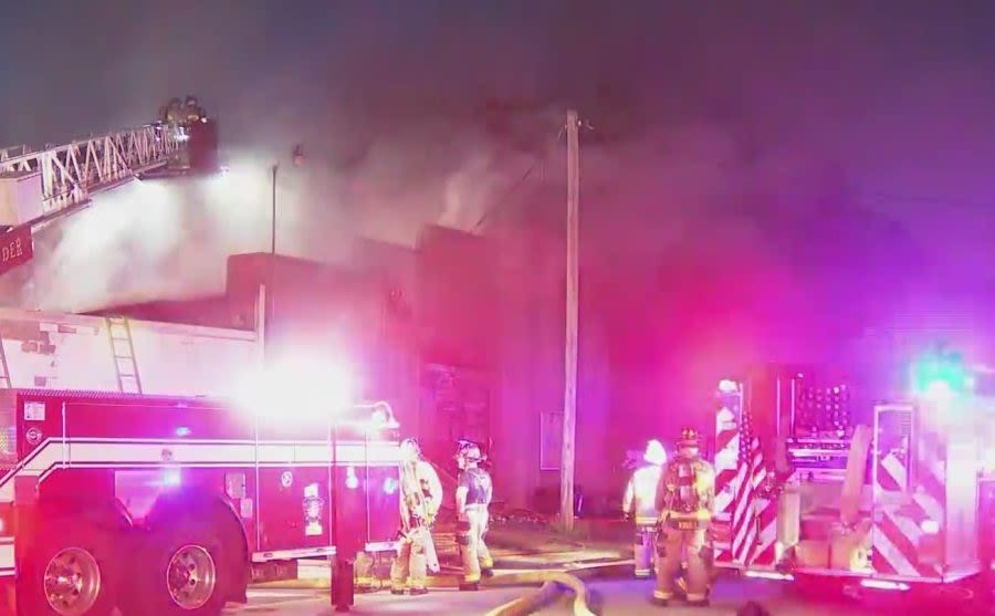 Firefighters battle commercial fire in NW Oklahoma City