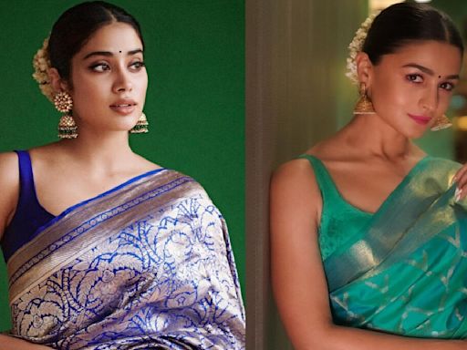 7 silk blouse designs to wear with your favorite Kanjeevaram and Banarasi sarees ft Janhvi Kapoor, Alia Bhatt, and more