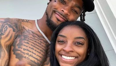 Simone Biles says farewell to husband as she departs for Olympics