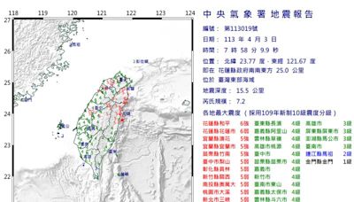 0403花蓮規模7.2！國土測繪中心計算：台灣真的位移了