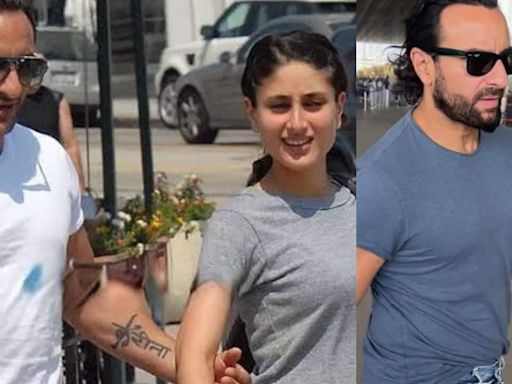 Saif Ali Khan covers his famous 'Kareena' tattoo on his forearm? Viral pic shocks fans