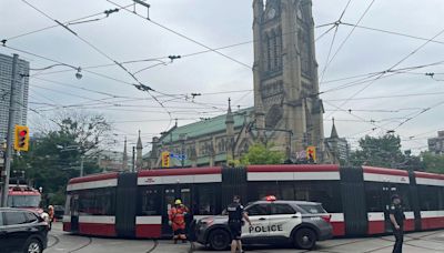 Disabled TTC streetcar blocking King-Church intersection