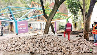 Avanzan obras en la plaza Giordano Bruno; lugar era ocupado por migrantes