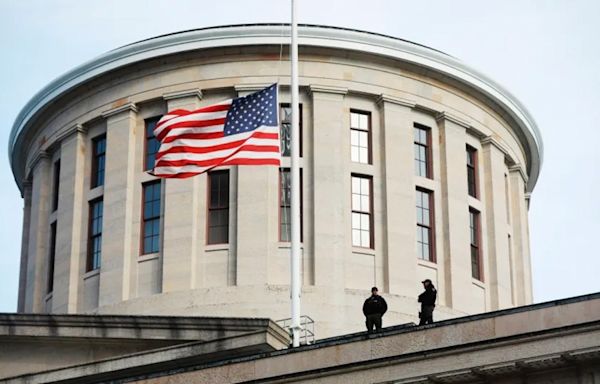 Why are flags at half-staff in Ohio?