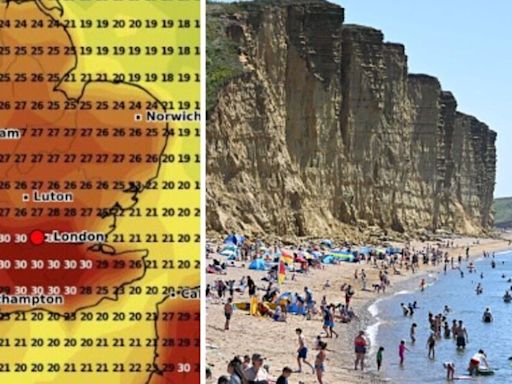 UK hot weather: Exact date maps turn red with three-day 30C heatwave