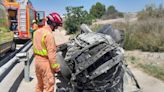 Excarcelan a un conductor atrapado tras un accidente en la A7 en Xàtiva